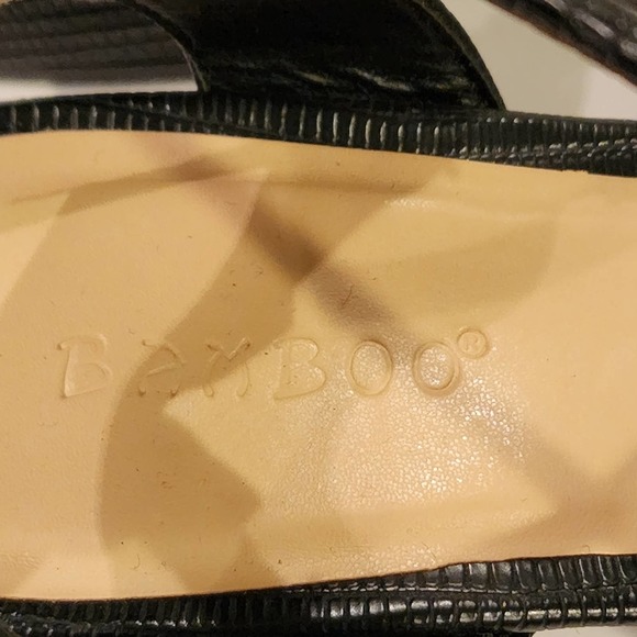 nwot BAMBOO Black Lizard embossed Strappy block heel Sandals SIZE 10M - Picture 10 of 10